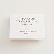 "Elegant" - Letterpress Wedding Thank You Cards in Mist by Kelsey Walker - Front