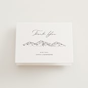 "Mountainview" - Letterpress Wedding Thank You Cards in Graphite by Sarah Brown - Front