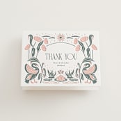 "Nouveau Swans" - Letterpress Wedding Thank You Cards in Nouveau Swans by Olivia Raufman - Front