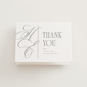 "Sidebar" - Letterpress Wedding Thank You Cards in Ash by Everett Paper Goods - Front