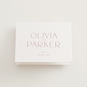 "Monroe" - Letterpress Wedding Thank You Cards in Classic Pink by Kristie Kern - Front
