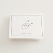 "Monogrammed eternity" - Letterpress Wedding Thank You Cards in Matte Silver by Creo Study - Front