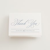 "Simple Formality" - Letterpress Wedding Thank You Cards in Provincial Blue by Everett Paper Goods - Front