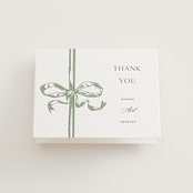 "Big Bow" - Letterpress Wedding Thank You Cards in Mint by Teju Reval - Front
