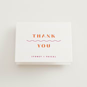 "Tanti Baci" - Letterpress Wedding Thank You Cards in Fuchsia by Olivia Raufman - Front