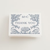 "Whimsical Woodland" - Letterpress Wedding Thank You Cards in Indigo by Paper Sun Studio - Front