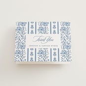 "Sweet Garden" - Letterpress Wedding Thank You Cards in Provincial Blue by Erin German - Front