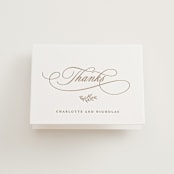"Vineyard Script" - Letterpress Wedding Thank You Cards in Matte Gold by Hooray Creative - Front