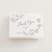 "Note" - Letterpress Wedding Thank You Cards in Gravel by Baumbirdy - Front