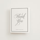 "The Day" - Letterpress Wedding Thank You Cards in Soft Black by mo kelley - Front