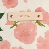"Botanical Cascade" - Snap Tote in Blush by Erin German - Tag Detail