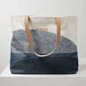 "tissue overlay" - Carry-All Slouch Tote in Indigo by Carrie Moradi - Carry-All Slouch Tote
