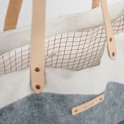 "tissue overlay" - Carry-All Slouch Tote in Indigo by Carrie Moradi - Interior Detail