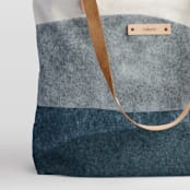 "tissue overlay" - Carry-All Slouch Tote in Indigo by Carrie Moradi - Fabric Detail