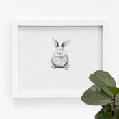 "Bunny" - Original Drawings in white by Teju Reval