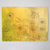 "spring to summer" - Original Drawings in yellow by Janie Allen