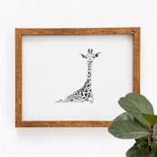 "Giraffe" - Original Drawings in brown by Teju Reval