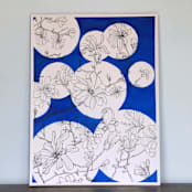"Early to the Party" - Original Drawings in blue by Janie Allen