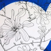 "Early to the Party" - Original Drawings in blue by Janie Allen