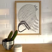 "Hiding shape" - Original Drawings in black by Nina Leth