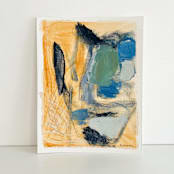 "Blue Study Pair" - Original Painting in yellow by Mary Gaspar
