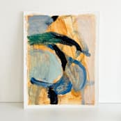 "Blue Study Pair" - Original Painting in yellow by Mary Gaspar