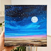 "Moonlit" - Original Painting in blue by Nicole Walsh
