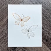 "Floating butterflies" - Original Painting in beige by Angele Kamp