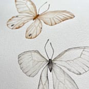 "Floating butterflies" - Original Painting in beige by Angele Kamp