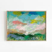 "Landscape #3" - Original Painting in green by Amy Mullen