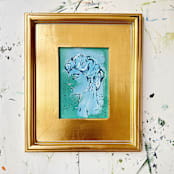 "Lyda of the Stars" - Original Painting in blue by Green Barn Studio