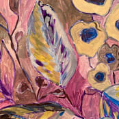"Garden Delight 4" - Original Painting in beige by Nina Leth