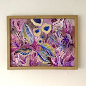 "Garden Delight 4" - Original Painting in beige by Nina Leth