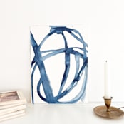 "Indigo Plant Cell" - Original Painting in blue by Mary Gaspar