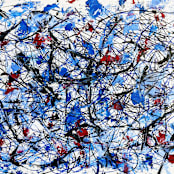 "Against The Current 4" - Original Painting in blue by Carrie Cantwell
