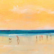"Beach Sunset" - Original Painting in multicolor by Lindsay Megahed