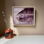 "Between Two Worlds" - Original Painting in purple by Mary Ketch