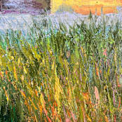 "You Set My World On Fire" - Original Painting in green by Julia Lawing