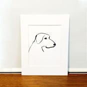 "Dog II" - Original Painting in black by Teju Reval
