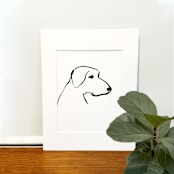 "Dog II" - Original Painting in black by Teju Reval