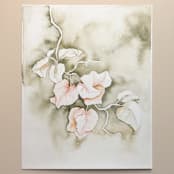"Bougainvillea in green" - Original Painting in green by Angele Kamp