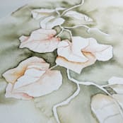 "Bougainvillea in green" - Original Painting in green by Angele Kamp