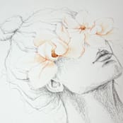 "Flora Donna 03" - Original Painting in beige by Angele Kamp