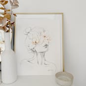 "Flora Donna 03" - Original Painting in beige by Angele Kamp