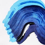 "a la playa" - Original Painting in blue by bari wieselman schulman