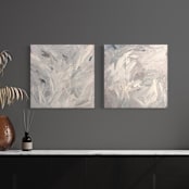 "Plum Neutral II" - Original Painting in gray by Teodora Guererra