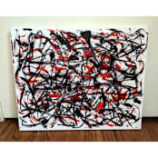 "Against The Current 3" - Original Painting in red by Carrie Cantwell