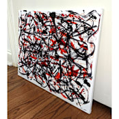 "Against The Current 3" - Original Painting in red by Carrie Cantwell