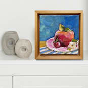 "Apple with Cherry Blossom" - Original Painting in red by AlisonJerry