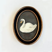 "Dreamy Swan" - Original Painting in white by Teju Reval